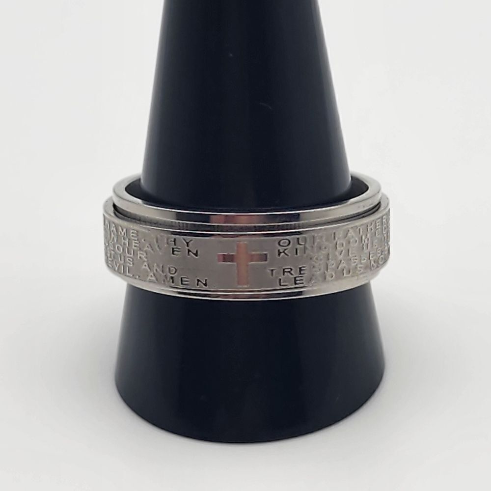 King Will Silver Tone The Lord's Prayer Fidget Ring (13)